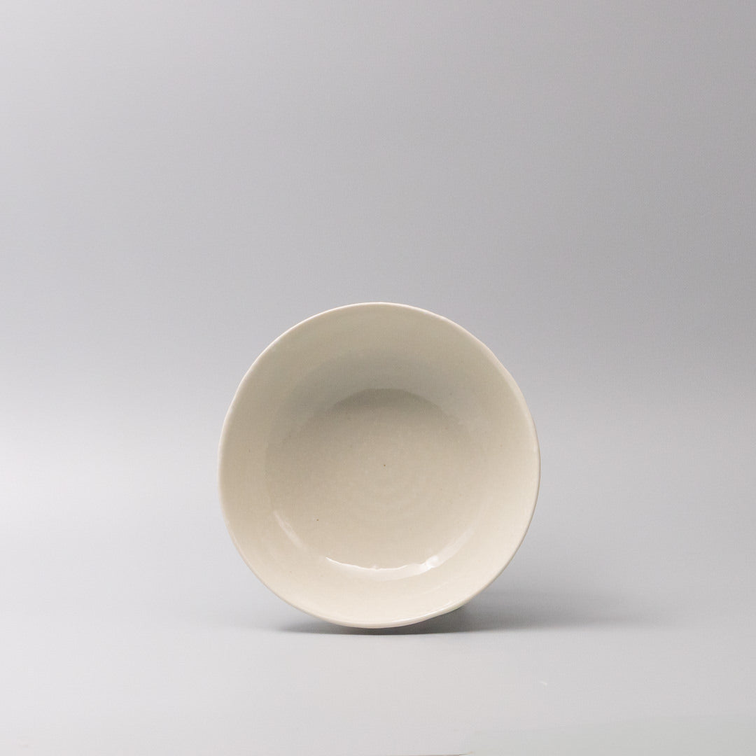 Premium Organic Shape Bowl – Kanso Soft White Glaze 17cm
