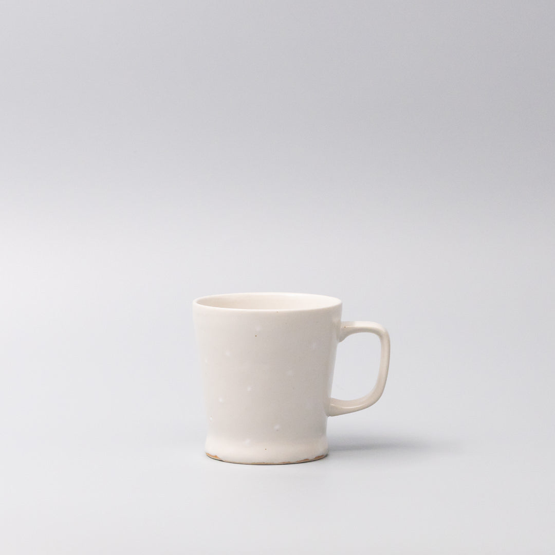 Premium 8.5cm White Dot Glaze Ceramic Mug Japanese Tableware