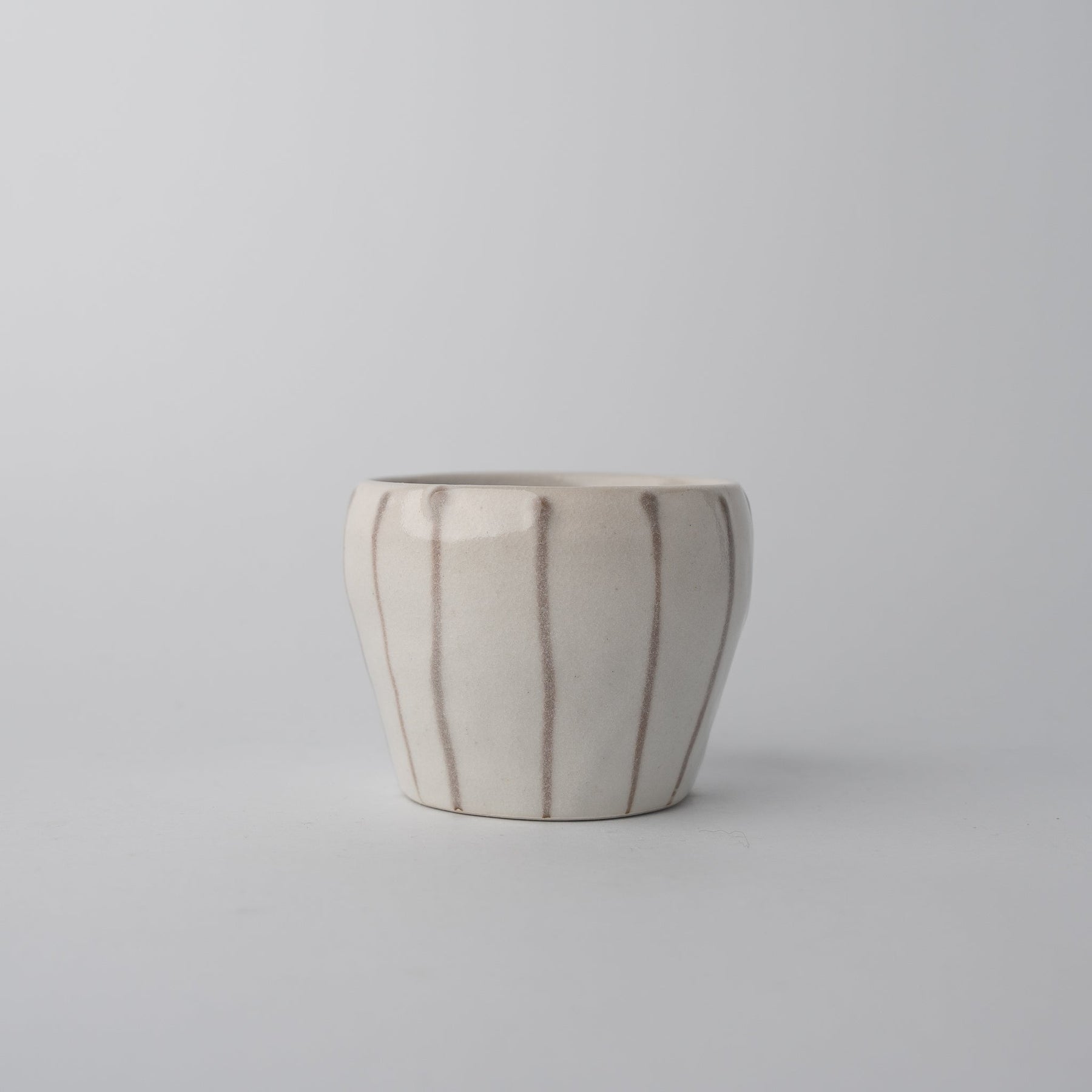Premium Cup – Cream Grey Stripe Design 160ml