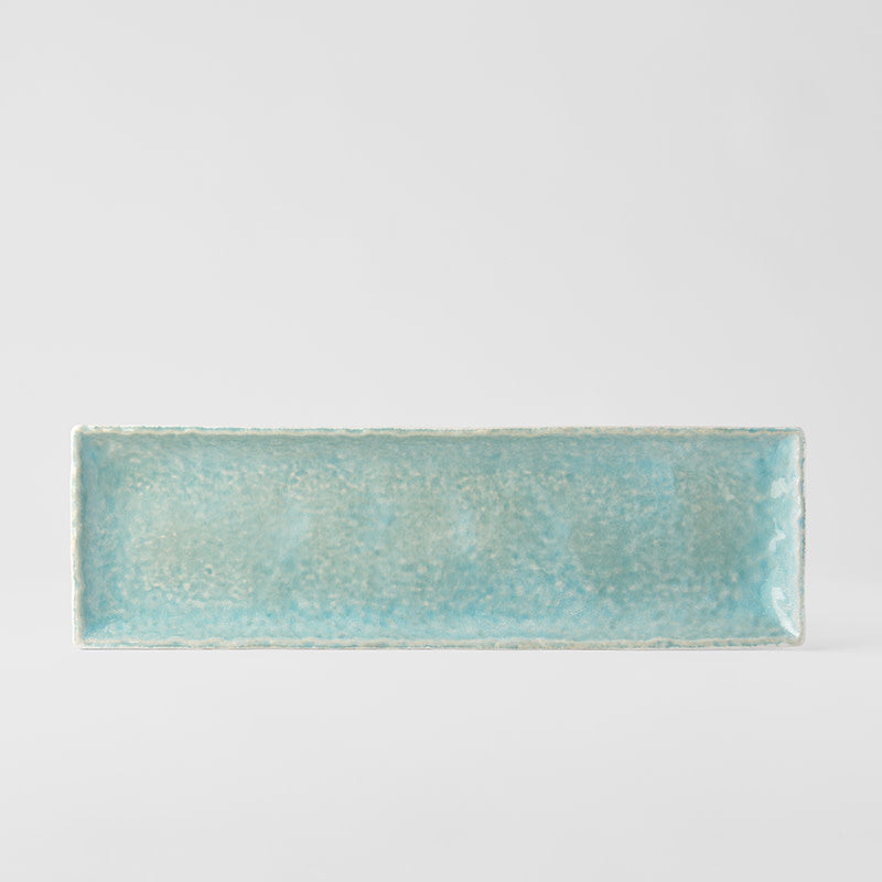 Premium 50cm Crazed Blue Glaze Rectangular Ceramic Platter Dishwasher Microwave Safe