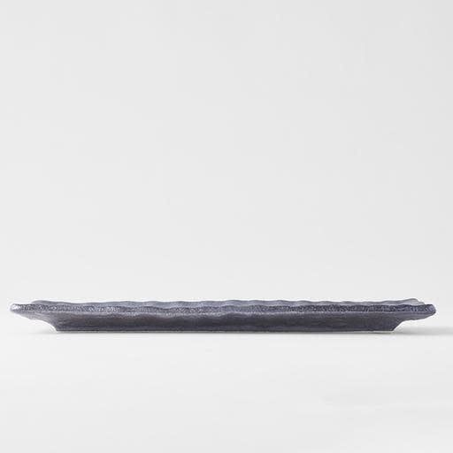 Premium Crumpled Design Sashimi Plate - Black, 33cm