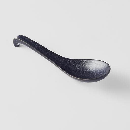 Premium Ramen Ceramic Spoon – Kanso Matt Black 17.5cm