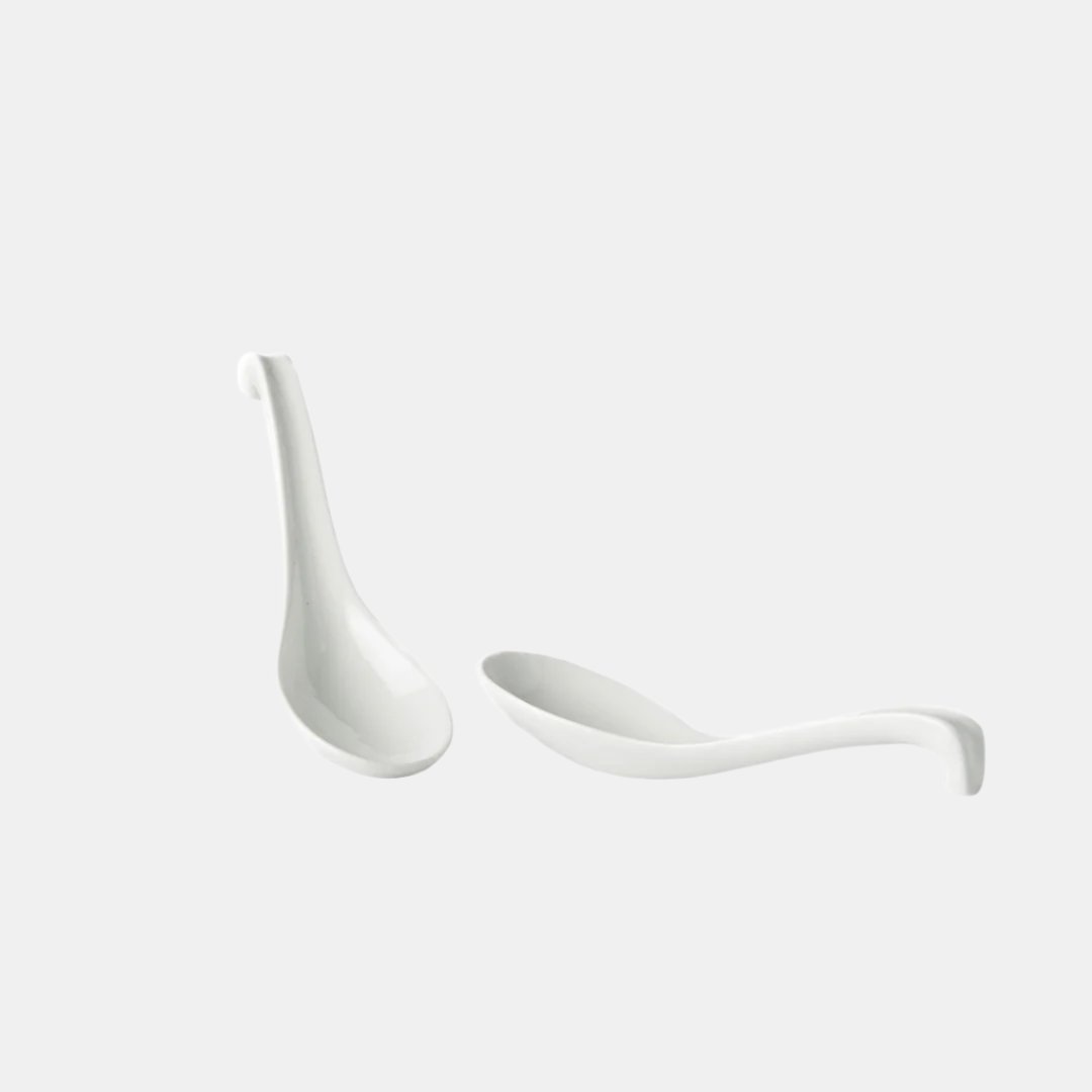 Kanso Soft White Glaze Ceramic Spoon 17.5cm Japanese Tableware Dishwasher Microwave Safe