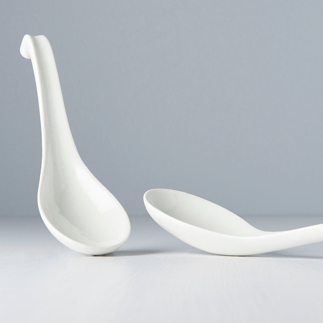Kanso Soft White Glaze Ceramic Spoon 17.5cm Japanese Tableware Dishwasher Microwave Safe