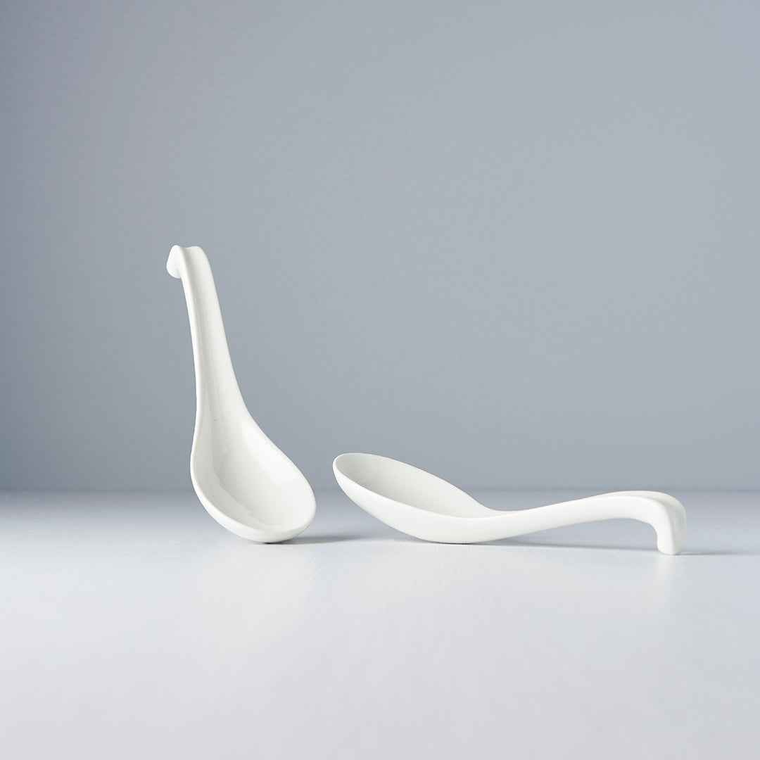Kanso Soft White Glaze Ceramic Spoon 17.5cm Japanese Tableware Dishwasher Microwave Safe