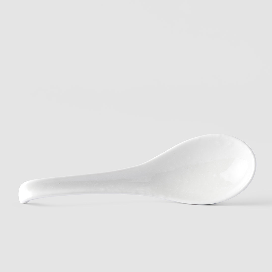 Kanso Soft White Glaze Ceramic Spoon 17.5cm Japanese Tableware Dishwasher Microwave Safe
