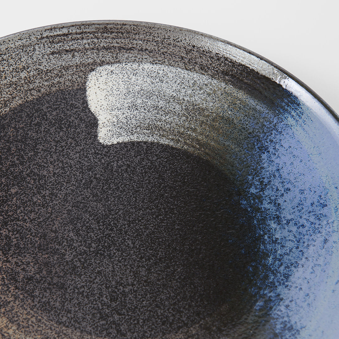Premium Dinner Plate – Black Gold Brushstroke Glaze 28.5cm