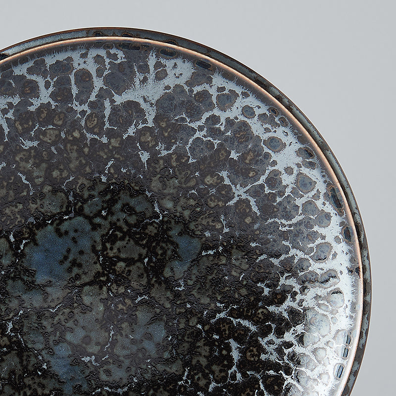 Premium Tapas Plate – Black Pearl Glaze 17cm