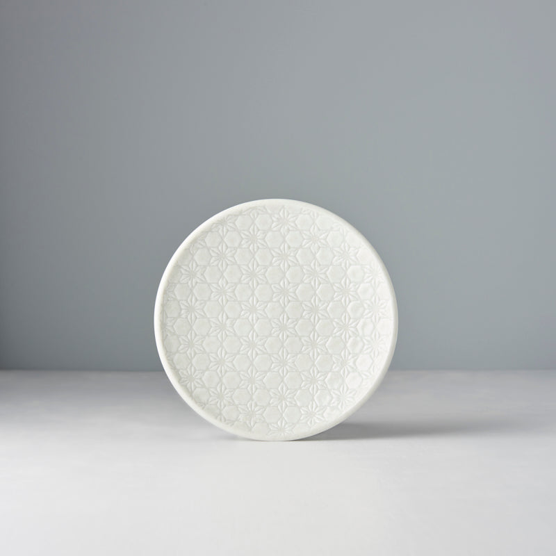 Premium 17cm White Star Glaze Ceramic Tapas Plate Dishwasher Microwave Safe