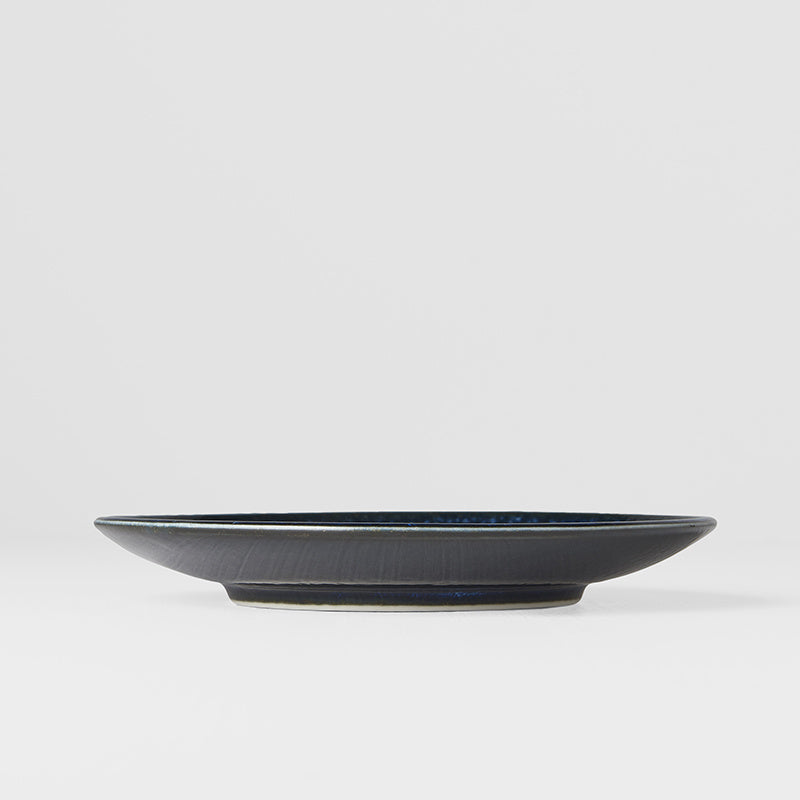 Premium Tapas Plate – Blue Copper Swirl Glaze 17cm