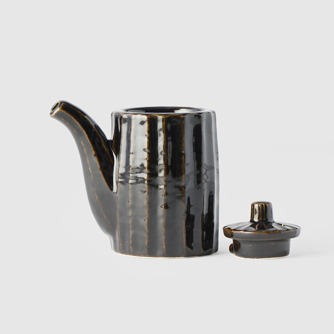 Premium 125ml Tenmokku Glaze Ceramic Soy Pot Dishwasher Microwave Safe