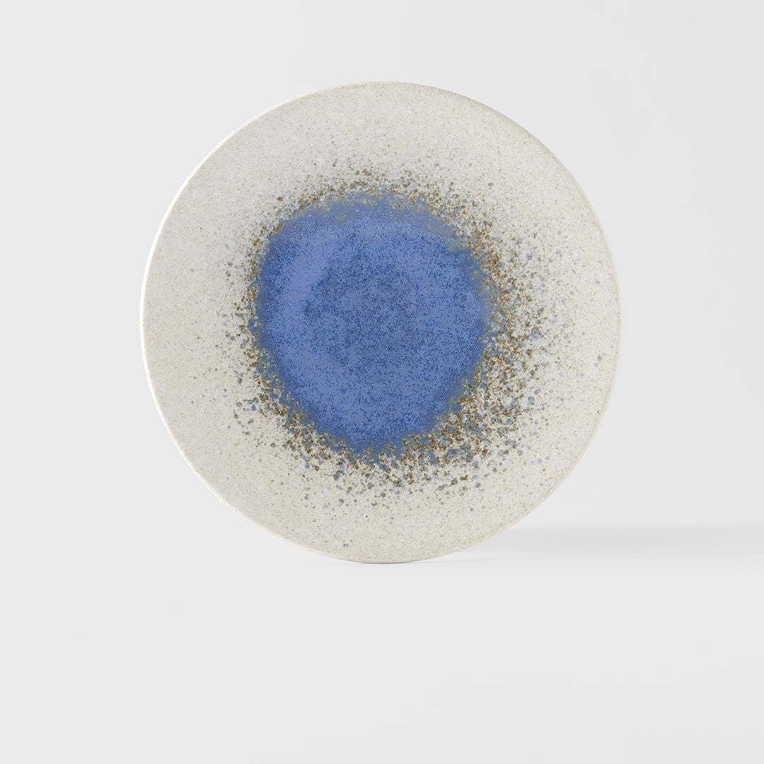 Premium 25.5cm Bright Blue Puddle Glaze Ceramic Dinner Plate Dishwasher Microwave Safe