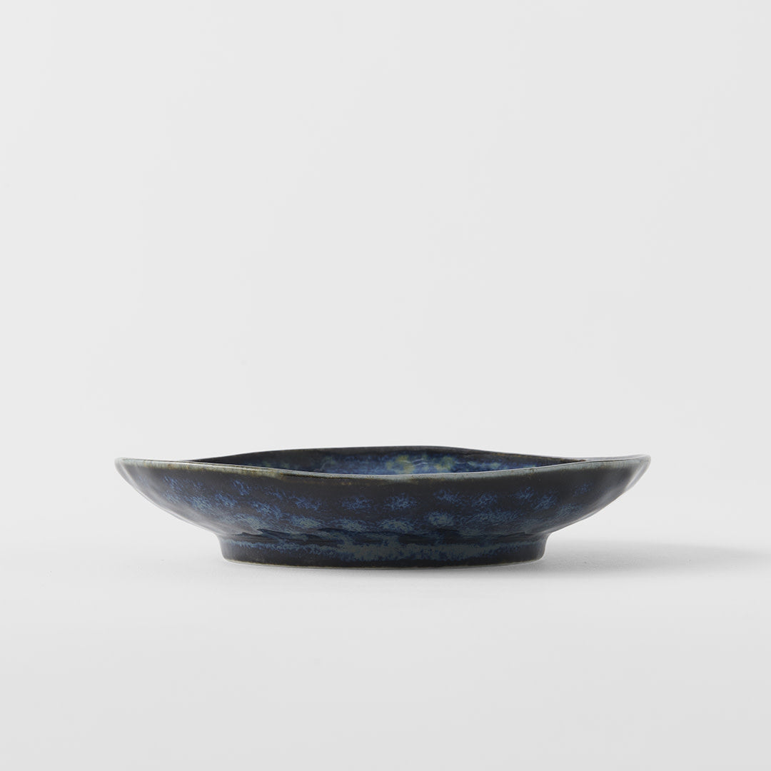 Premium Organic Shape Saucer – Kanso Indigo Blue Glaze 13.5cm