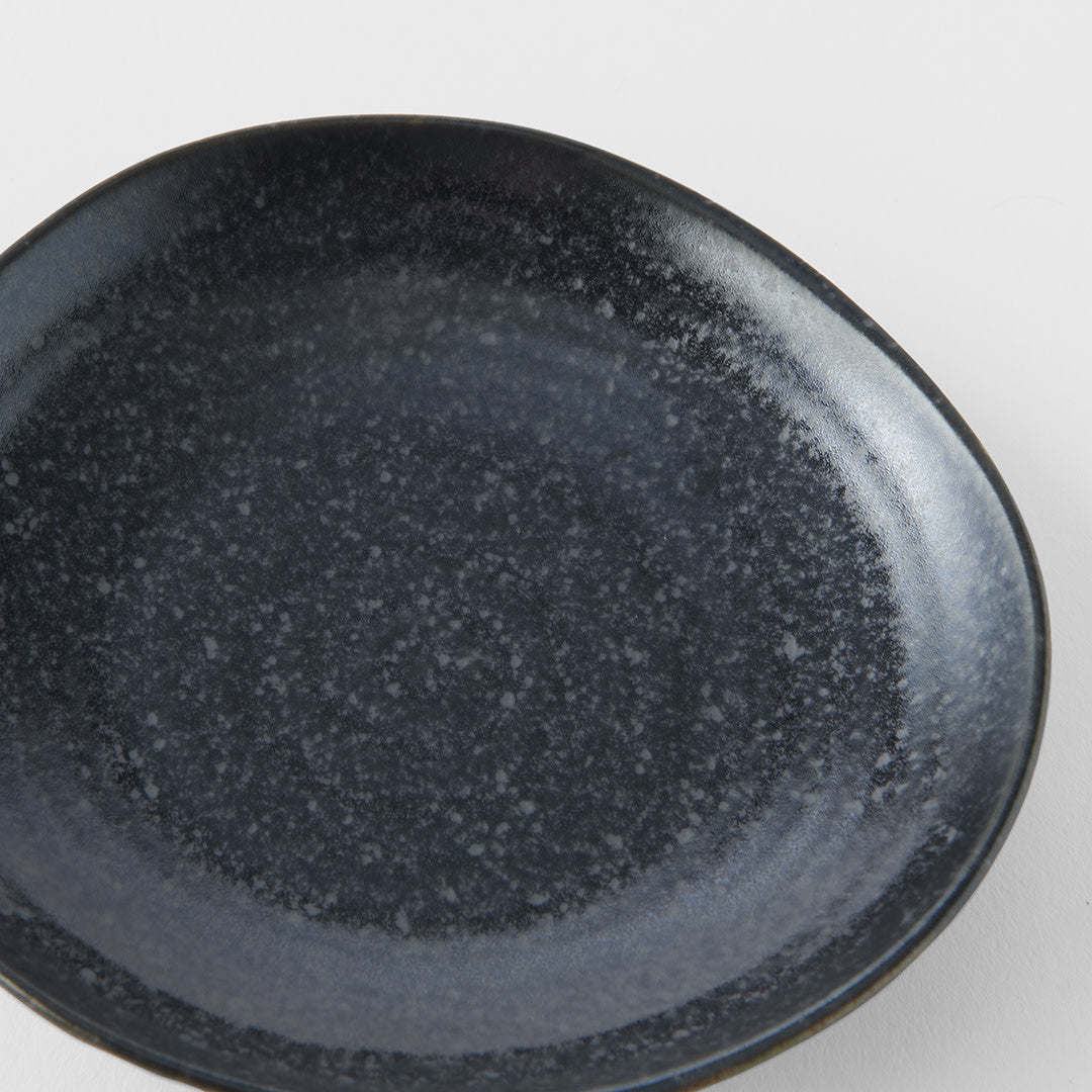 Premium 13.5cm Kanso Matte Black Glaze Organic Ceramic Saucer