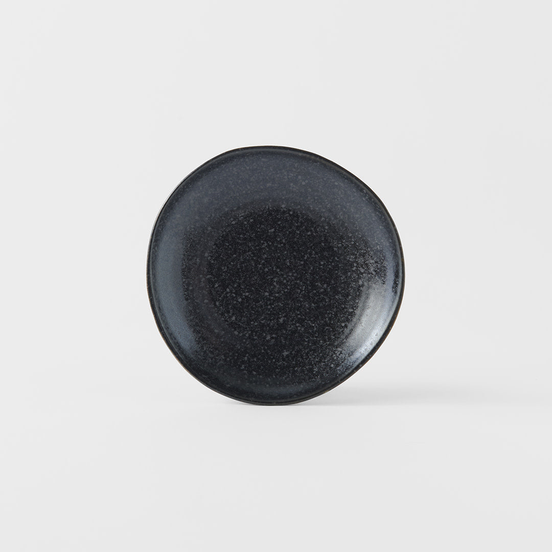 Premium 13.5cm Kanso Matte Black Glaze Organic Ceramic Saucer