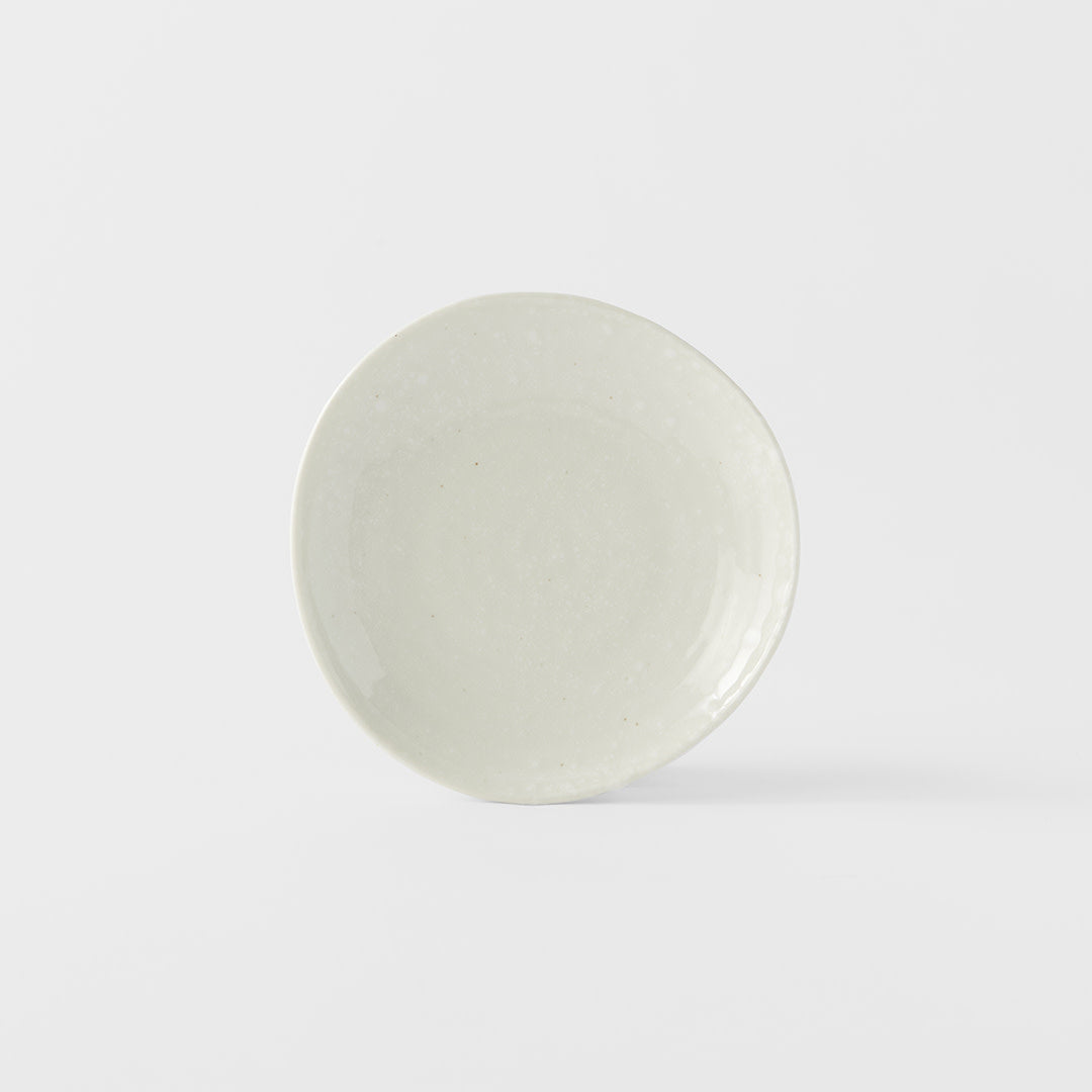 Kanso Soft White Glaze 13.5cm Organic Ceramic Saucer Dishwasher Microwave Safe