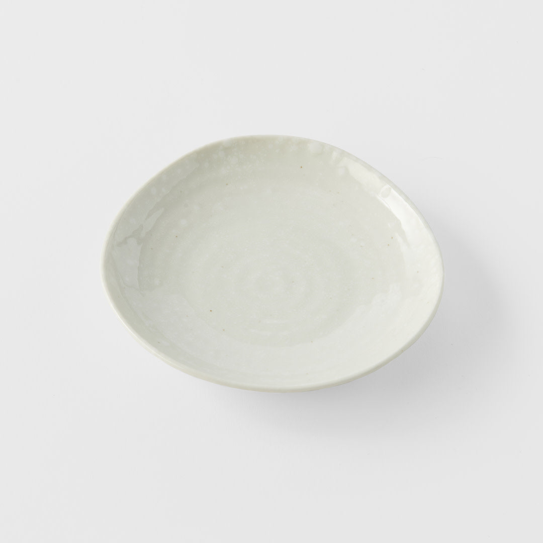 Kanso Soft White Glaze 13.5cm Organic Ceramic Saucer Dishwasher Microwave Safe