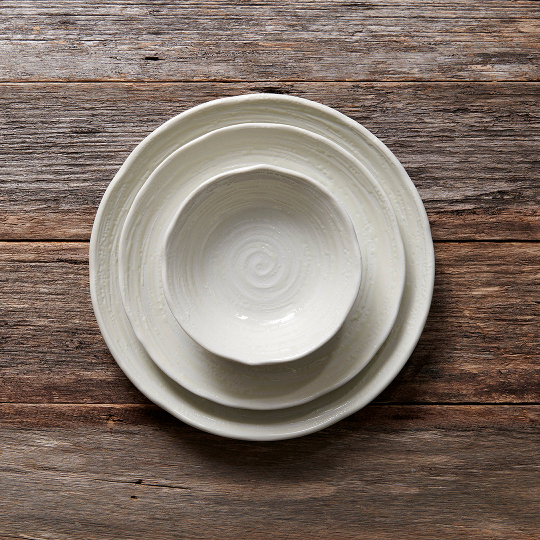 Premium 15.5cm White Spiral Glaze Ceramic Bowl 350ml Dishwasher Microwave Safe