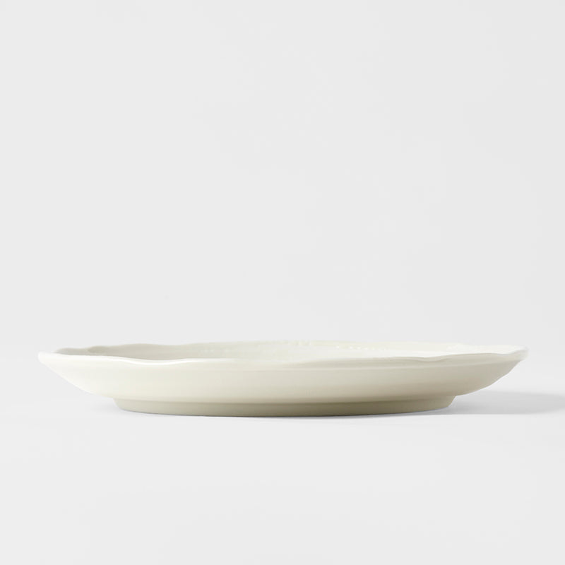 21.5cm White Spiral Glaze Ceramic Side Plate Dishwasher Microwave Safe