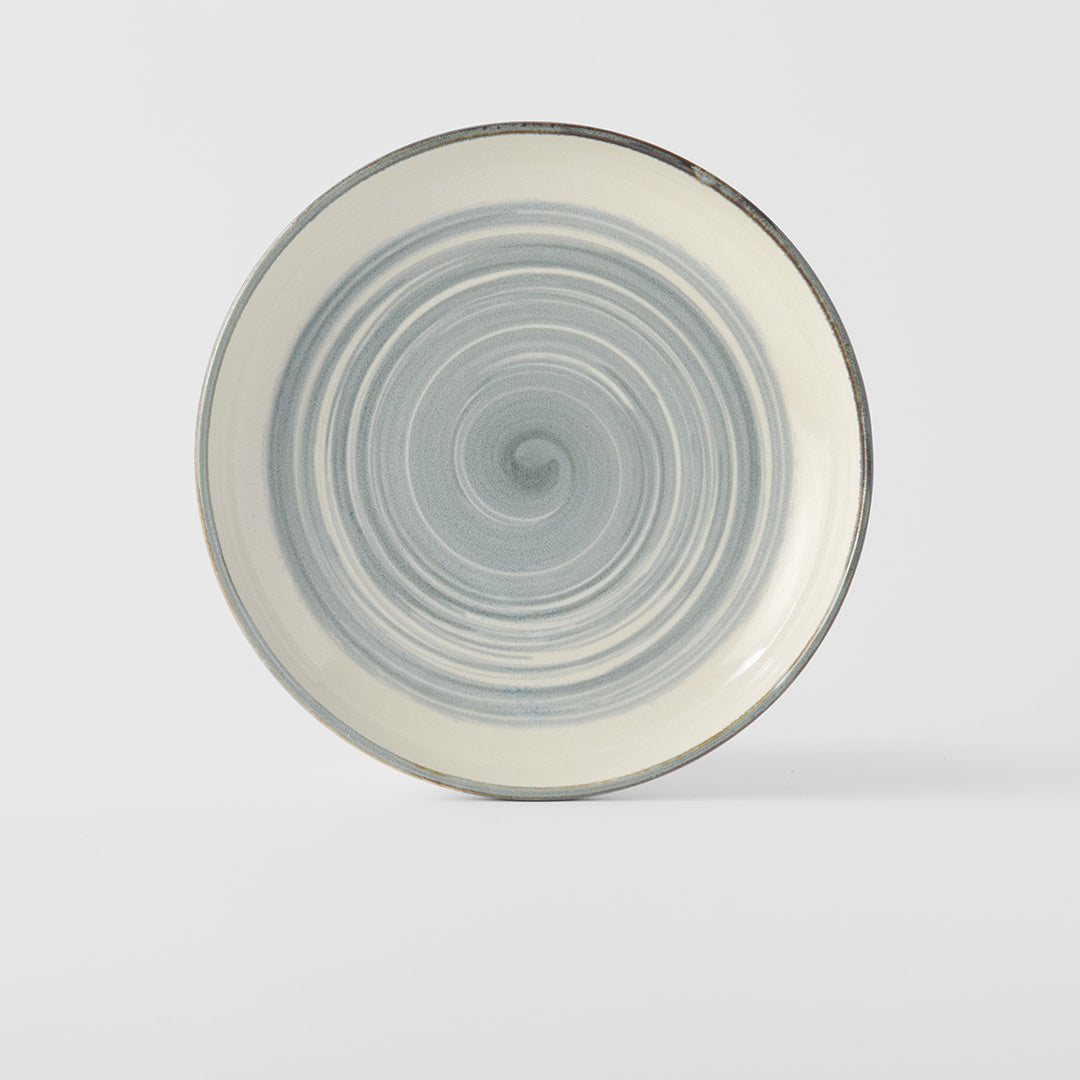 Premium 22cm Glacier Glaze High Rim Ceramic Plate Dishwasher Microwave Safe