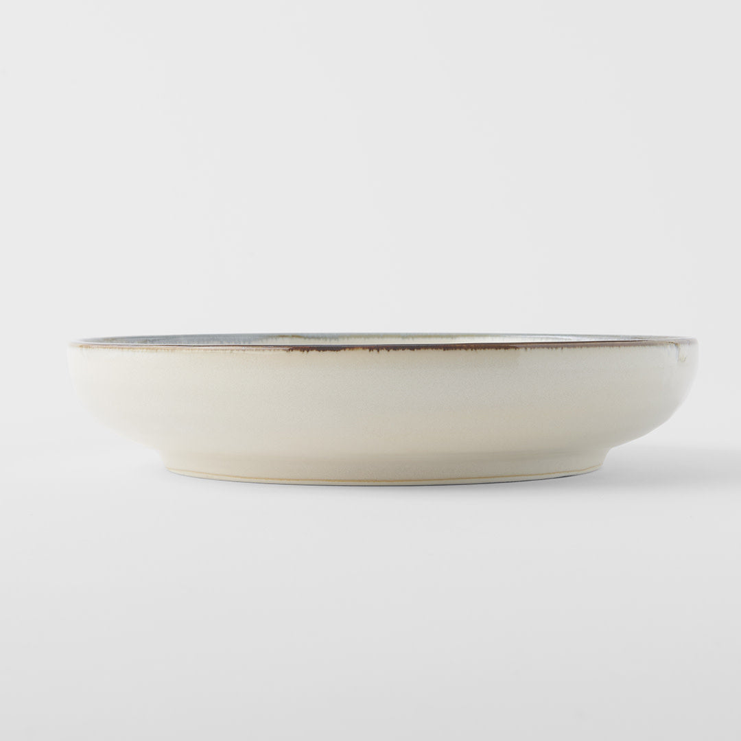 Premium 22cm Glacier Glaze High Rim Ceramic Plate Dishwasher Microwave Safe