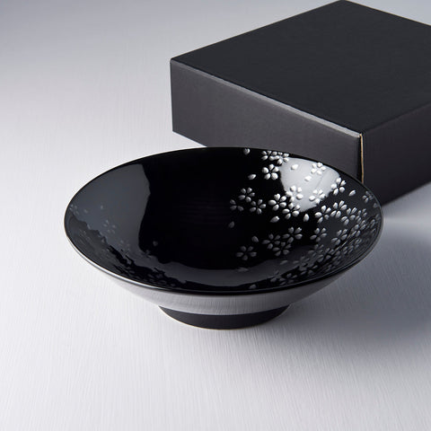 Premium 25cm Silver Sakura Design Ceramic Bowl 1000ml Dishwasher Microwave Safe