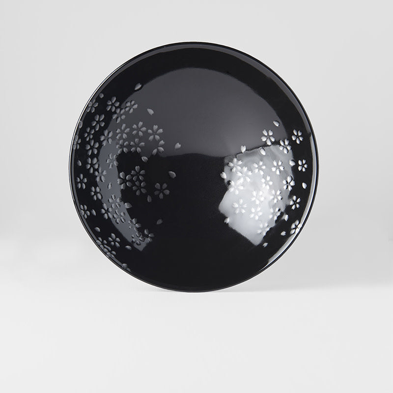 Premium 25cm Silver Sakura Design Ceramic Bowl 1000ml Dishwasher Microwave Safe