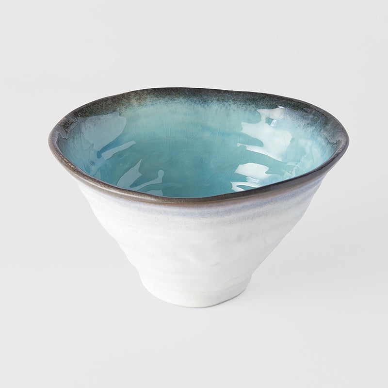 Premium 22cm Sky Blue Glaze Deep Ikebana Ceramic Bowl 900ml Dishwasher Safe