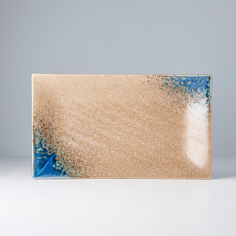 Premium 33x19cm Earth and Sky Glaze Rectangular Ceramic Platter Dishwasher Microwave Safe