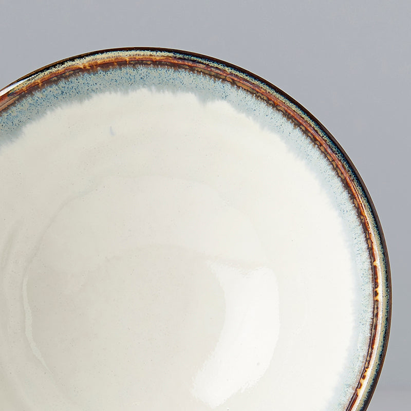 Premium Ceramic Bowl – White Aurora Glaze 15cm