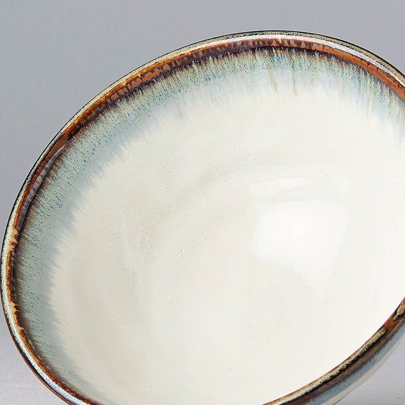 Premium Ceramic Bowl – White Aurora Glaze 15cm