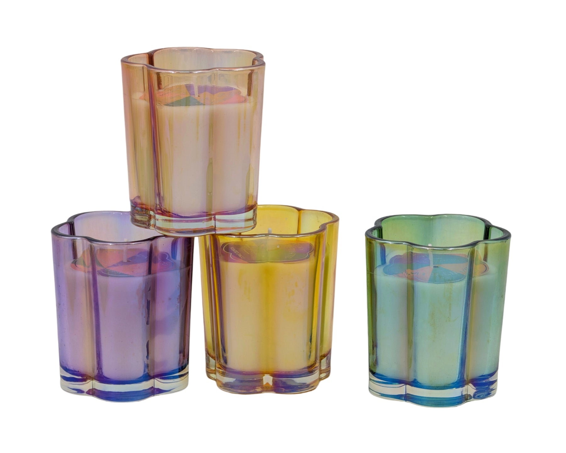 Neon Colour Glass Jar Candle Assort - 24 Pack, 8cm, Multi Colour - SuperSaverAU - view 1