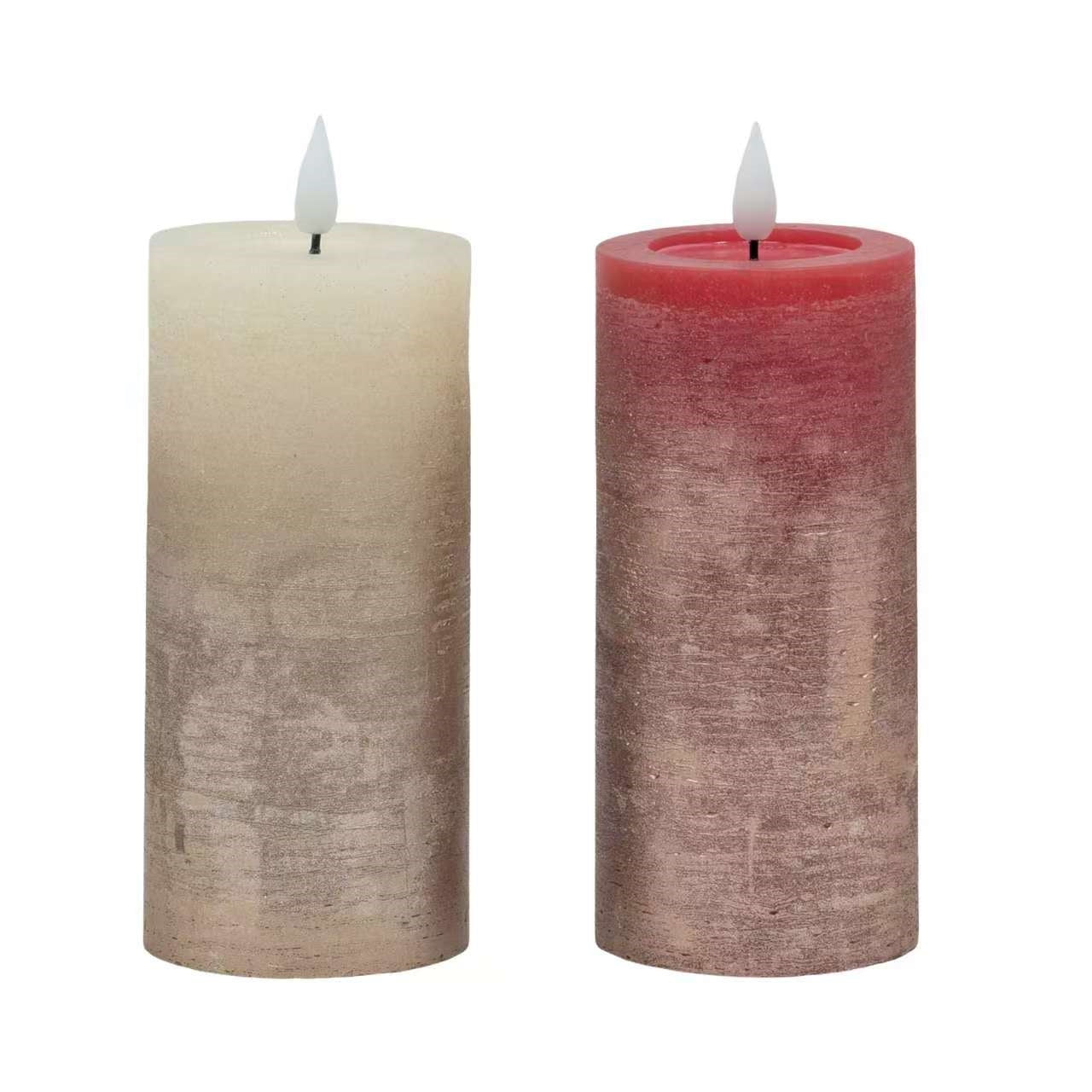 Premium LED Gold Splash Pillar Candles – 24 Pack, 15cm