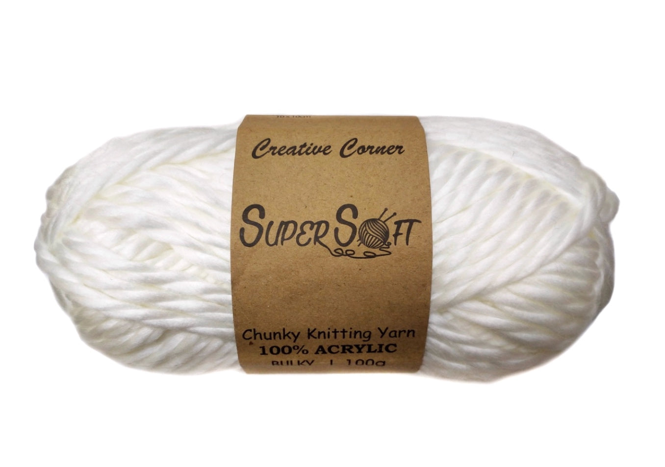 Chunky Yarn Super Soft 100G 100% Acrylic - 12 Pack, White, 2 kg - SuperSaverAU - view 2