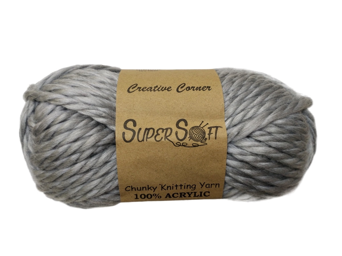 12 x Grey Marl Chunky Yarn 100G - Super Soft 100% Acrylic - SuperSaverAU - view 1