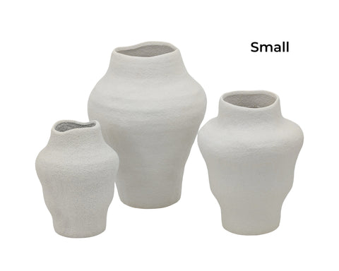 Premium Minimalist Nordic Ceramic Vases – White 23cm, 4 Pack
