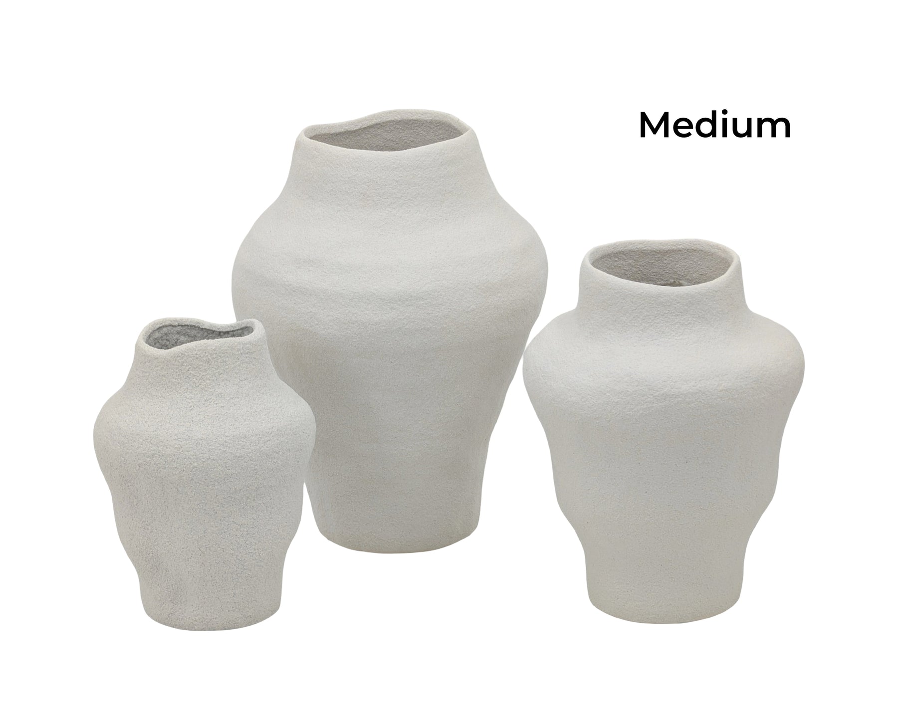 Premium Minimalist Nordic Ceramic Vases – White 29cm, 2 Pack