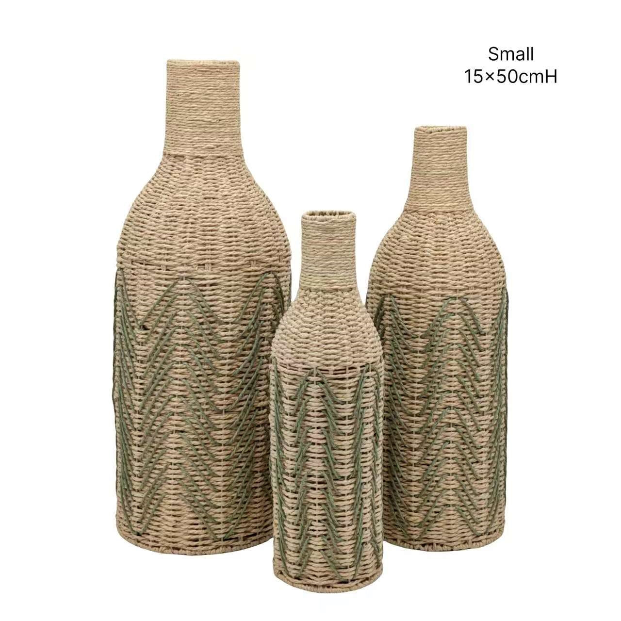 Premium Forest Green Paper Rope Glass Jars – 6 Pack, 50cm