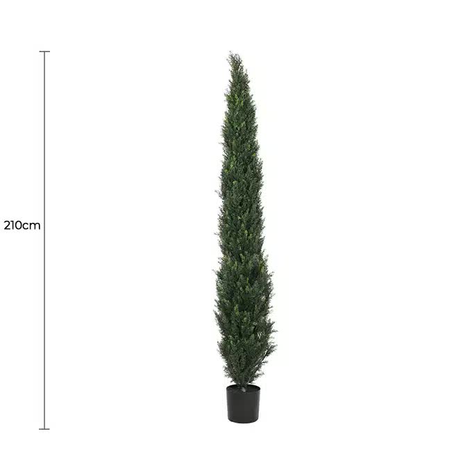 UV Resistant Artificial Cypress Pine Tree 2.1M - Realistic, Low Maintenance, Durable - SuperSaverAU - view 1