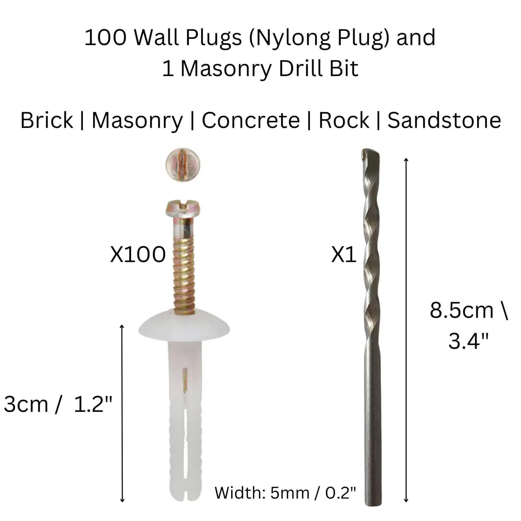 5mm x 30mm Nylon Plug - 100 Pieces for Easy Vertical Garden Installation - SuperSaverAU - view 1