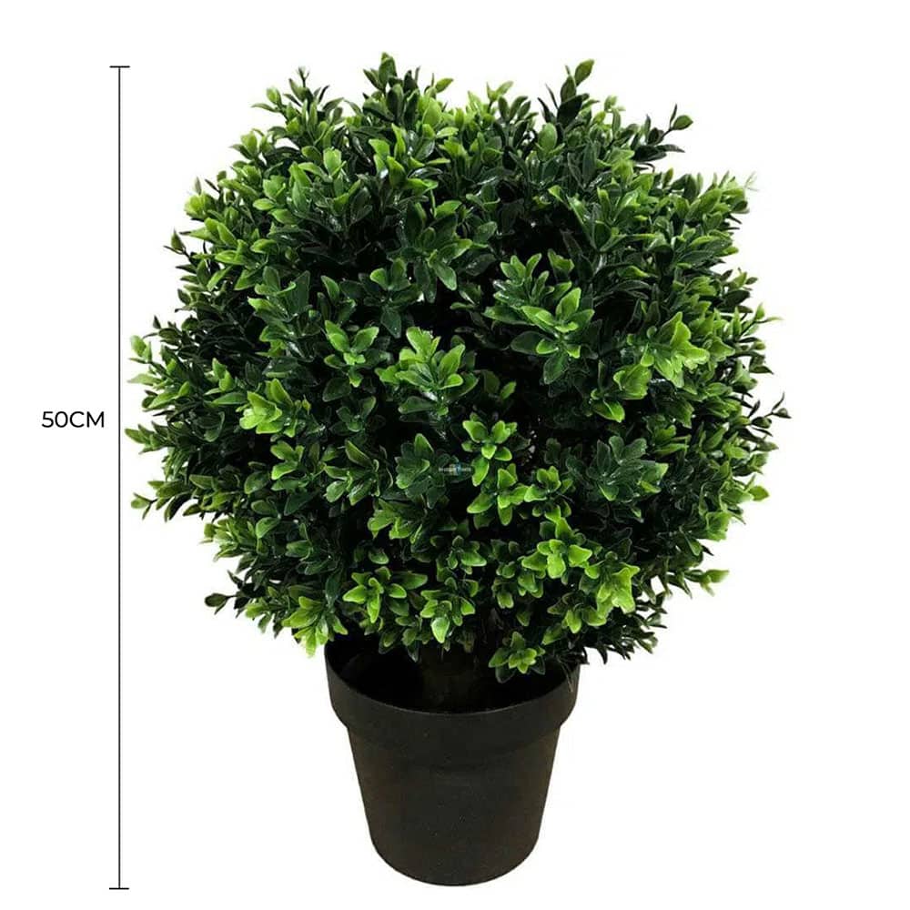 Premium Artificial Hedyotis Topiary Shrub – UV Resistant 50cm with Pot