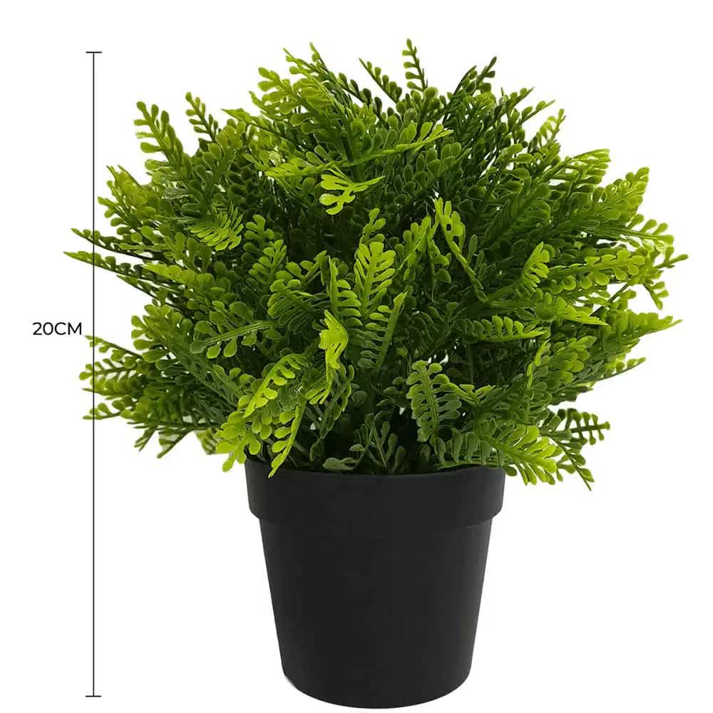 Faux Potted Artificial Fern 20cm - Indoor/Outdoor, UV Resistant, Recycled Materials - SuperSaverAU - view 2