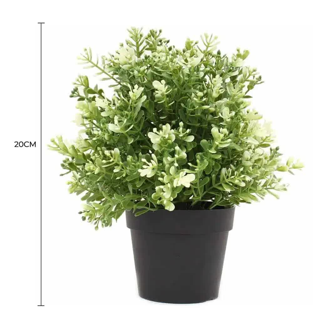 Small Potted Artificial White Jade Plant 20cm UV Resistant for Indoor/Outdoor - SuperSaverAU - view 2