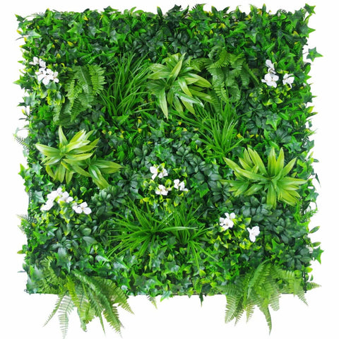 Luxury Snowy White Vertical Garden Wall UV Resistant 100cm x 100cm - Easy Install - SuperSaverAU - view 1