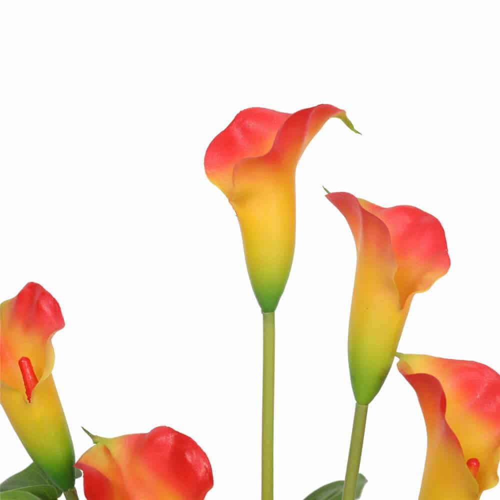 Designer Plants Faux Potted Peace Lily Plant 50cm - Real Touch Orange Flowers - SuperSaverAU - view 3