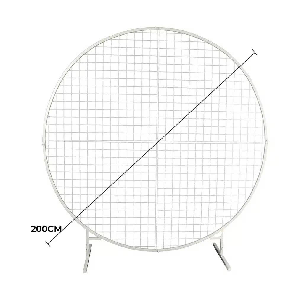 Circular White Flower Wall Stand 2m Diameter - Elegant Event Backdrop - SuperSaverAU - view 2
