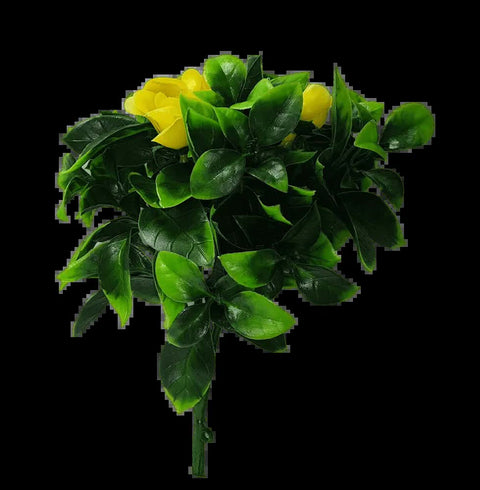 Artificial Flowering Yellow Rose Jasmine Stem UV Resistant 30cm - SuperSaverAU - view 1