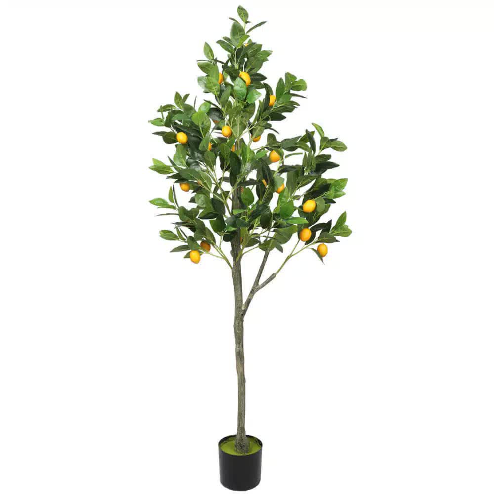 Artificial Lemon Tree 150cm High - Faux Plant with Real Touch Leaves & Lemons - SuperSaverAU - view 1