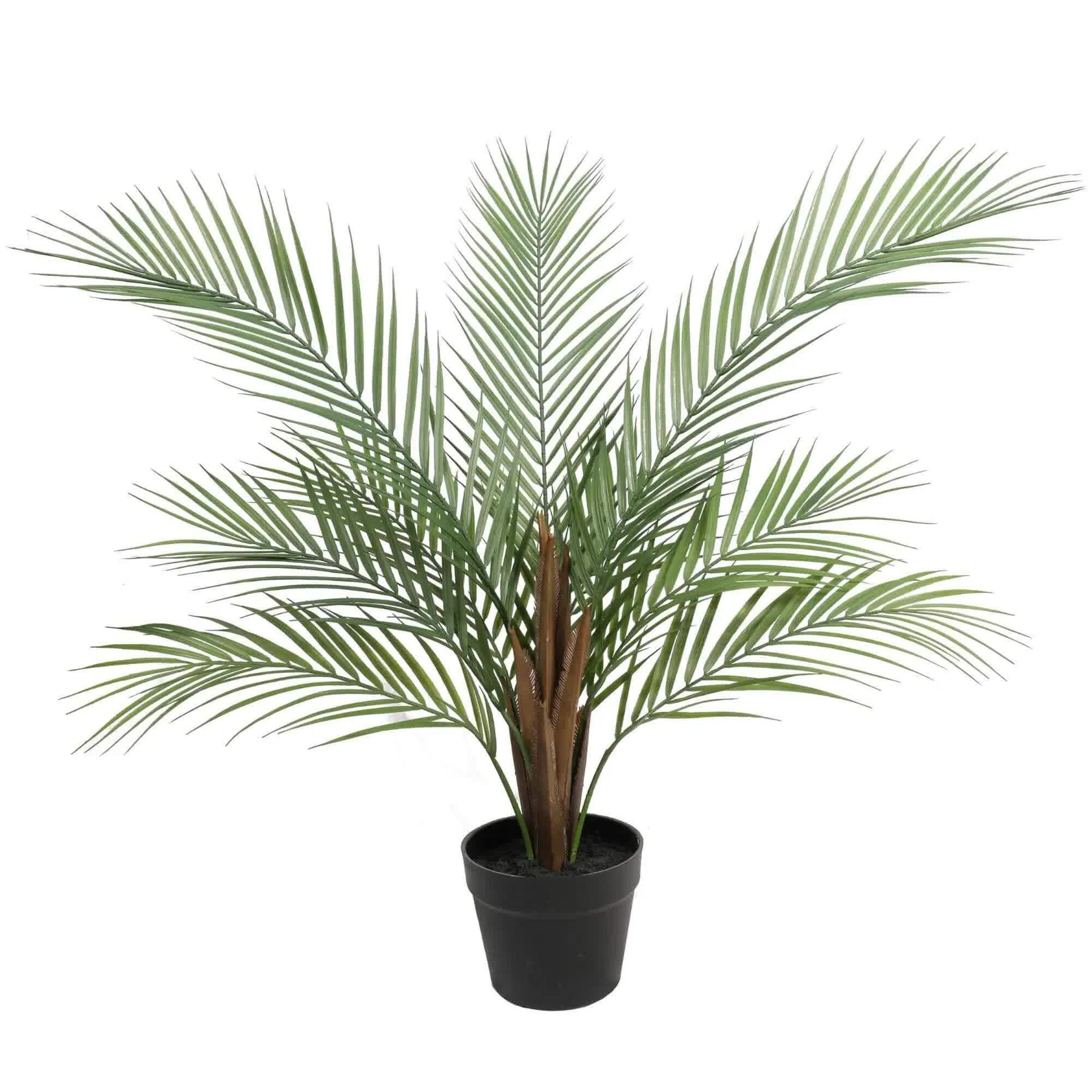 Nearly Natural 80cm Artificial Potted Palm Tree for Indoor Use, Black Pot - SuperSaverAU - view 1
