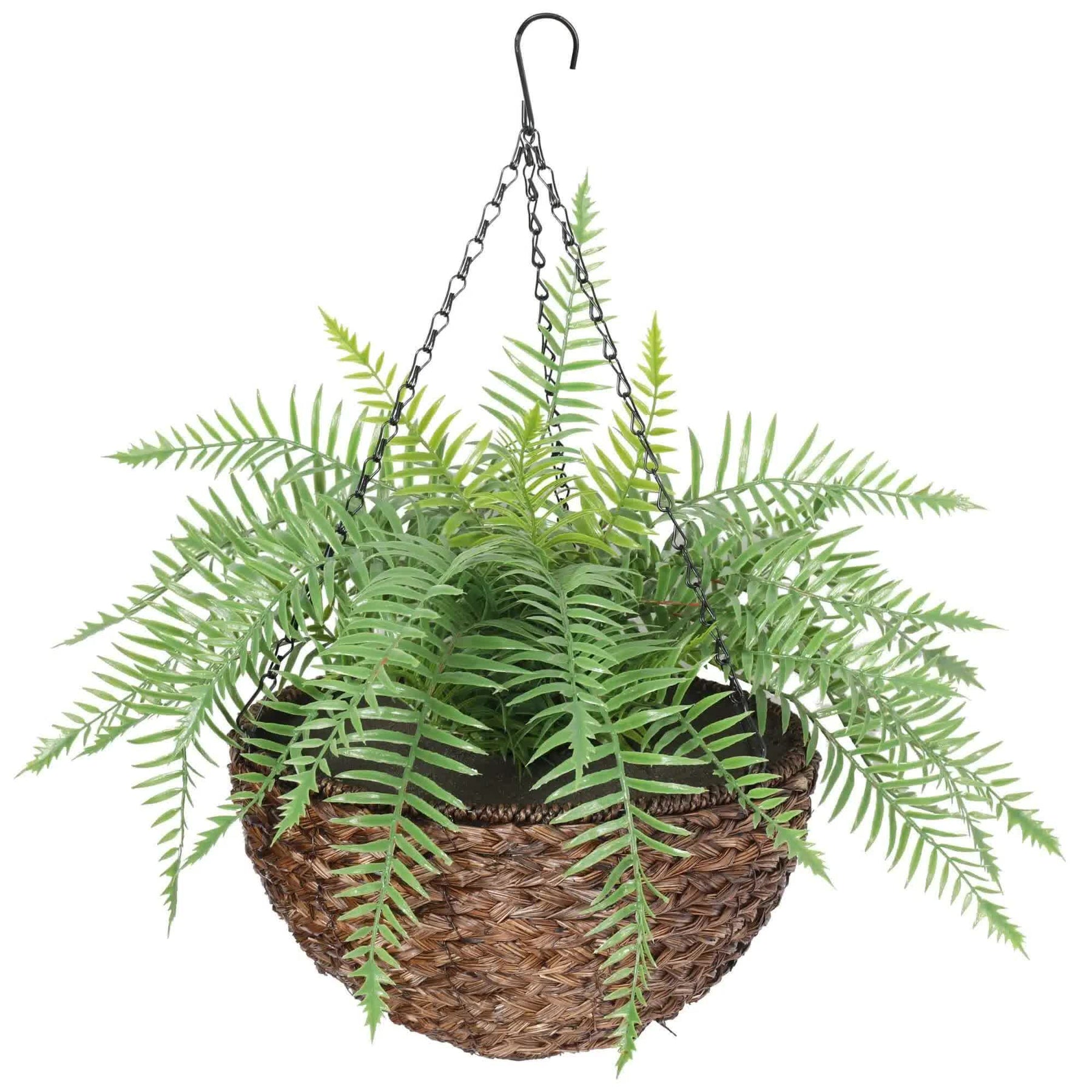 Large Artificial Fern Hanging Basket 48CM Diameter, UV Resistant, Outdoor Suitable - SuperSaverAU - view 1